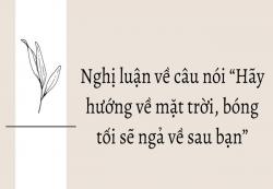 Nghị luận về câu nói “Hãy hướng về mặt trời, bóng tối sẽ ngả về sau bạn”